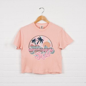 Simply Sage Market Women's Retro Aloha Short Sleeve Relaxed Fit Cropped Tee - 1 of 3