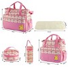 Racxily 5PCS Baby Nappy Diaper Bags Set Mummy Diaper Shoulder Bags w/ Nappy Changing Pad Insulated Pockets Travel Tote Bag - 3 of 4