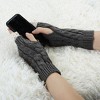 Unique Bargains Pair Women's Winter Lace Trim Fingerless Thumbhole Stretchy Knitted Gloves - 4 of 4