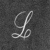Avanti  Granite with Silver Script Monogram Bath Towel Letter   L - 2 of 3