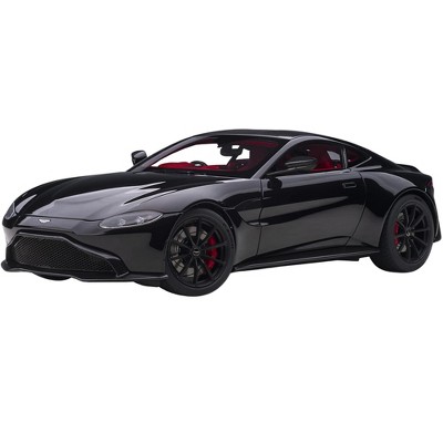 2019 Aston Martin Vantage RHD (Right Hand Drive) Jet Black with Red Interior 1/18 Model Car by Autoart