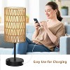 KTMBDW Decor Bedside Table Lamp with USB Port - Touch Control for Bedroom Wood 3 Way Dimmable Nightstand Lamp with Rattan Shade for Living Room - 4 of 4