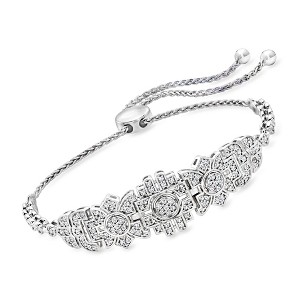 Ross-Simons 1.00 ct. t.w. Diamond Geometric Bolo Bracelet in Sterling Silver Size - 1 of 4