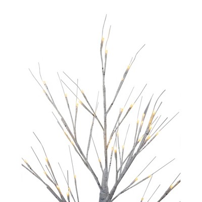 4' White LED Lighted Birch Tree Outdoor Decoration
