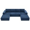 TIRAMISUBEST Modular U Shape Chenille Sectional Double Chaise Lounge with Waist Pillows 6 Seat Upholstered Symmetrical Indoor Furniture 55"/72" - 4 of 4