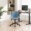 YOUNIKE Modren Office Desk Chair Leather Executive Task Chair Adjustable Swivel Makeup Rolling Vanity Chair Seat Height 17.72"-22.44" - 2 of 4