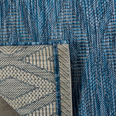 Navy Elegance 27" Synthetic Easy-Care Indoor/Outdoor Runner Rug