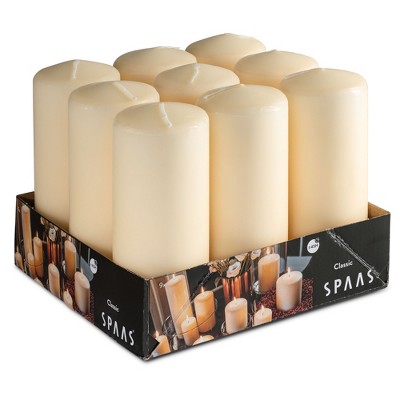 Spaas 6-Inch Pillar Candles - 6" x 2.3" - 45 Hour Long Burning - 9 Pack