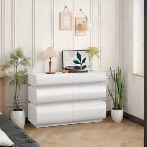 8/6 Drawers Dresser Chest, Modern Handleless Storage Cabinet with Wide Storage for Bedroom -ModernLuxe - 1 of 4