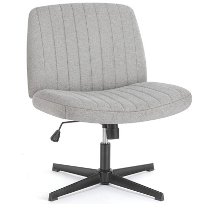 DOMETOUR Cross-Legged Chair Armless Swivel Home Office Chair No Wheels