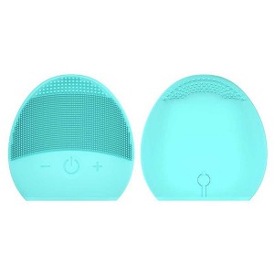 YEVYO Rechargeable Facial Cleansing Brush Waterproof IPX7 - Silicone - Blue - 1 of 4