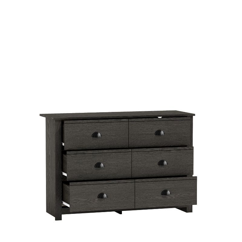 Galano Geordano 6-Drawer Dark Grey Oak Dresser (31.5 in. H × 46.5 in. W × 16.3 in. D), 6 of 15