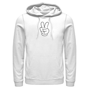 Men's Mickey & Friends Peace Sign Gloves Pull Over Hoodie - 1 of 4