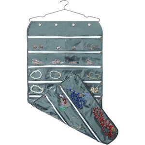 80-Pocket Hanging Jewelry Organizer, Beige Accessories Storage Bag for Earrings and Necklaces - 1 of 4