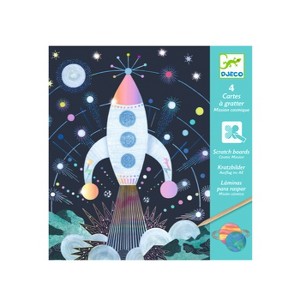 DJECO Cosmic Mission Scratch Cards with Holographic Images, Includes 4 Scratch Boards, Ages 7+ - 1 of 3