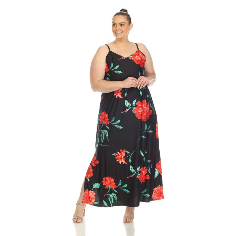 Plus Size Floral Strap Maxi Dress, 1 of 7