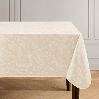 Camile Floral Scroll Damask Pattern Vinyl Indoor/Outdoor Tablecloth - Elrene Home Fashions