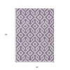 Purple And Ivory Geometric Washable Indoor Outdoor Area Rug - 3 of 4