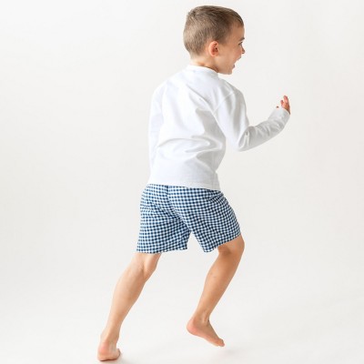 RuggedButts Boys UPF50+ Gingham Swim Trunks - Navy Gingham, 6 — фото 3