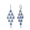 Guili Sterling Silver White Gold Plated Sapphire Blue Chandelier Earrings, an Elegant and Dazzling Jewelry Piece for a Regal Statement - 4 of 4