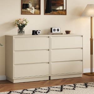 Heynemo Wide Nightstand Set of 2 with 3 Drawers, Modern Chest of Drawers for Bedroom, Large End Table with Hidden Pull-out System - 1 of 4