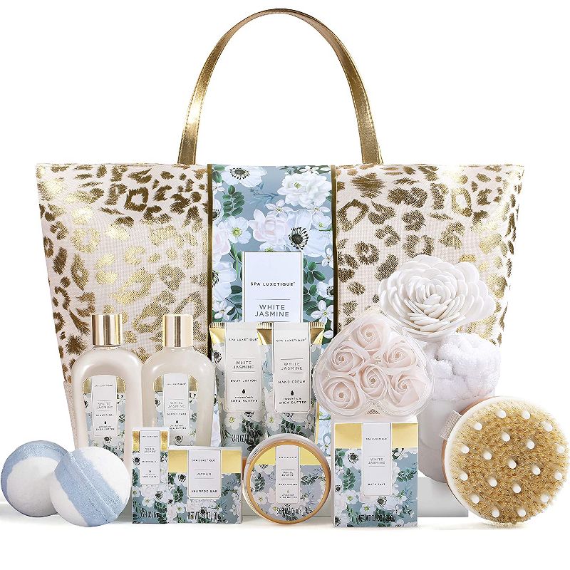 Body & Earth (Spa Luxetique) 15Pcs Jasmine Scent Spa Gift Set Luxury Tote Bag, 1 of 8