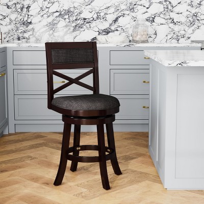 NicBex Accent Chair Swivel Chair Upholstered Bar Stools with Wood Legs for Kitchen Island, Living Room and Pub