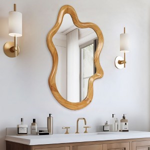 Okak Modern Irregular Decorative Wall Mirror for Entryway,Bathroom,Large Home Decor Vanity Mirror for Bedroom,Living Room - 1 of 4
