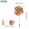 Unique Bargains Mens Golden Leaf Rose Lapel Boutonnieres Pin for Wedding 12 Pcs - 3 of 4