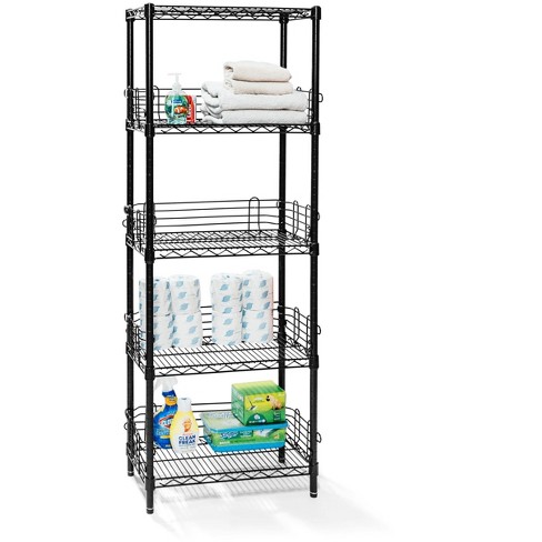 Shelving.com Black 5-Tier Storage Tower - 12"d x 24"w x 64"h - image 1 of 2