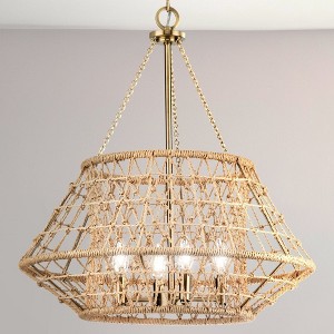 Urban Ambiance Luxury Bohemian Indoor Chandelier,  23-5/8''H x 22-3/8"W x 22-3/8''D,  Vintage Brass Finish, UHP4683 - 1 of 4