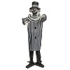 5 Ft. 6 3/4" Animated Standing Black & White Pop-Up Jaw Clown Halloween Decoration - 2 of 2