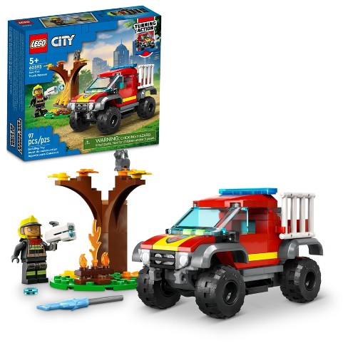 Læge Trunk bibliotek depositum Lego City 4x4 Fire Engine Rescue Truck Toy Set 60393 : Target
