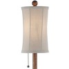 Regency Hill Traditional Buffet Table Lamps 28" Tall Set of 2 with Round Risers Brown Fabric Drum Shade Bedroom Living Room - 3 of 4
