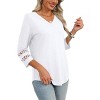 Women 3/4 Sleeve Tops Casual Tunic Tops Basic T Shirts 2025 Trendy V Neck Tees Trendy Dressy Tops - 4 of 4