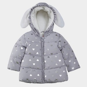 Rokka&Rolla Infant Toddler Girls' Fleece Puffer Jacket-Baby Warm Winter Coat - 1 of 4