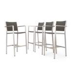 Cape Coral 4pk All-Weather Wicker/Metal Patio Barstools - Gray - Christopher Knight Home