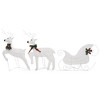 vidaXL Reindeer And Sleigh Christmas Decoration Set of 2 - White - 3 of 4