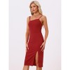 Allegra K Women's Spaghetti Strap Split Hem Sleeveless Cocktail Sheath Dress - image 2 of 4