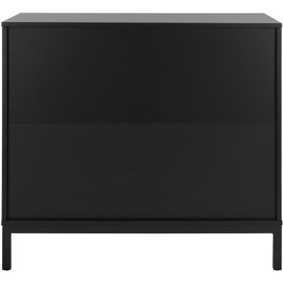 Black and Natural Rattan 3-Drawer Chest