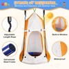 Etokfoks Swing Set for Backyard 1 Detachable Hanging Tent Saucer Swing 32 in and 1 Belt Swing Seat Heavy Duty Metal A Frame 1 Set - 3 of 4