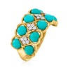 Ross-Simons Turquoise and 0.16 ct. t.w. Diamond Ring in 14kt Yellow Gold - 3 of 4