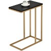 Kings Brand Furniture C-Shaped End Table Side Table for Sofa and Bed Couch Table TV Tray for Bedroom & Living Room, Gold/Black - image 3 of 4