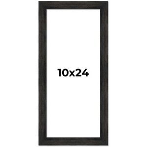 PosterPalooza | 10x24 Wide Barnwood Picture Frame, UV Acrylic, 6 Finishes - Grey, Brown, White, and Black - 1 of 4