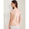 Allegra K Women's Cowl Neck Short Sleeve Dressy Casual Satin Top - 3 of 4