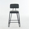 GDFStudio Poppy Industrial Faux Leather Upholstered Bar Stools (Set of 2) - 4 of 4