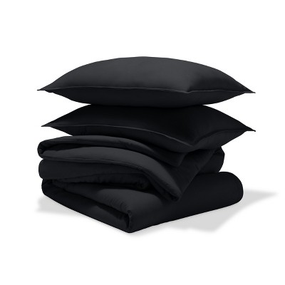 Oversized King Black Down Alternative Microfiber Comforter Set