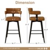 Vipbear Counter Height Swivel Barstools with Back Arms Bar Stools Set of 2 Modern Upholstered for Kitchen Island,Dining Room,Home Bar - 3 of 4