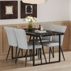 NicBex 5 PCS/7 PCS Black Marble Pattern MDF Dining Table Set with 4/6 Vertical Stripe Design Back Chairs for Kitchen/Apartment - 2 of 4