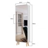 Slim Shoe Cabinet with Mirror, Arc Shoe Storage Cabinet with Full-Length Mirror, 4 Flip Drawers Wooden Shoe Organizer - 4 of 4